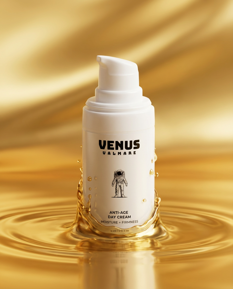 Anti-aging day cream jar for youthful, hydrated complexion.